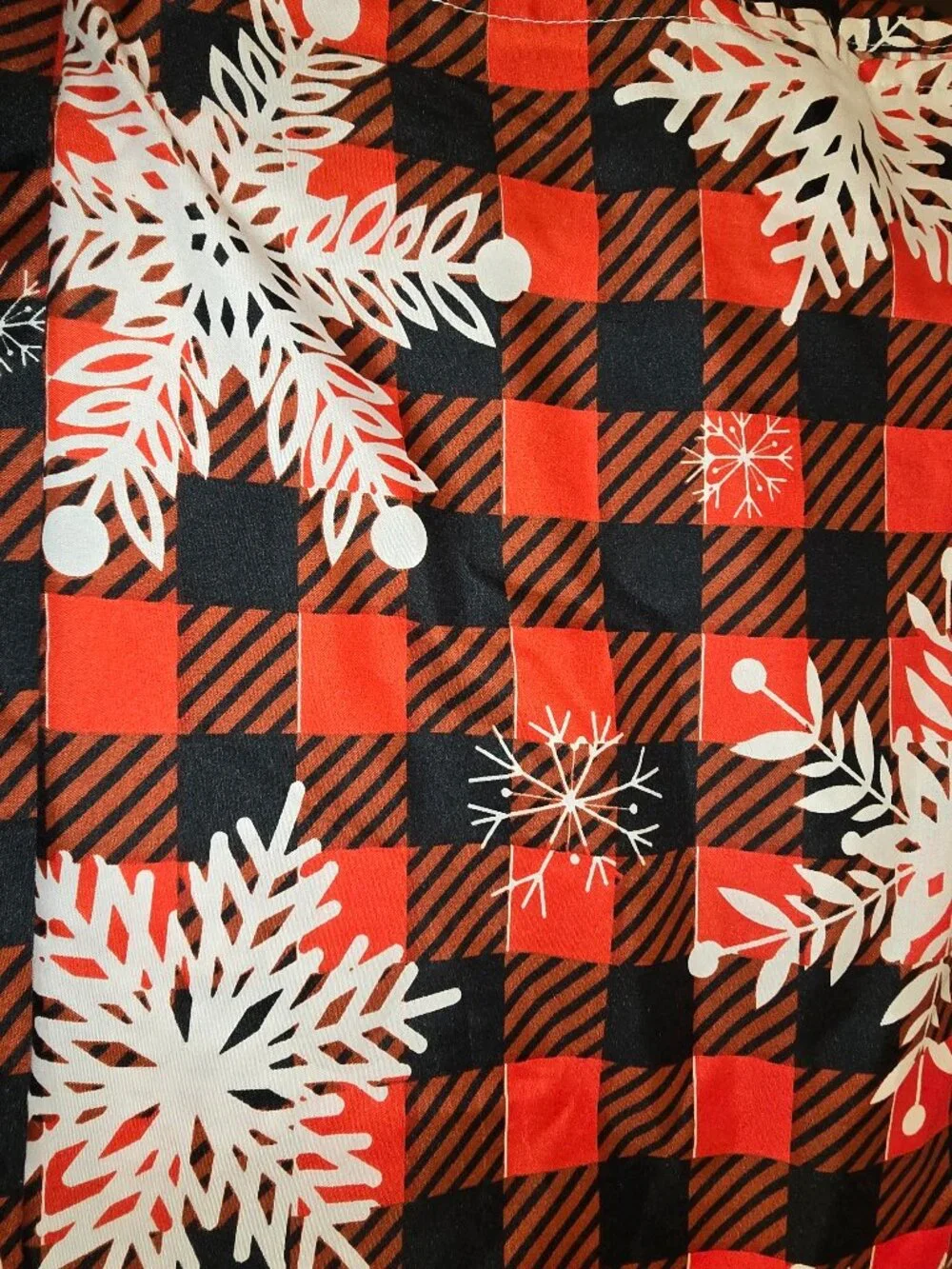 Red & Black Buffalo Plaid Snowflake Twin Sheets